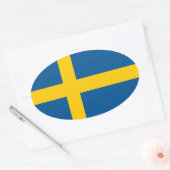 Sticker Ovale Drapeau suédois/suédois (Enveloppe)