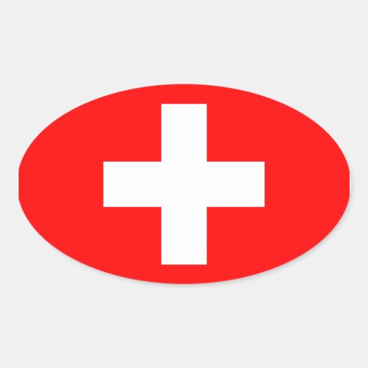 Sticker ovale Drapeau Suisse (Devant)