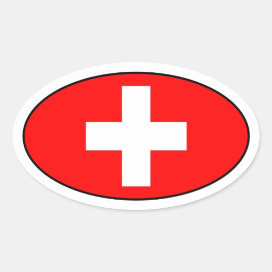 Sticker ovale Drapeau Suisse (Devant)