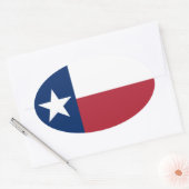 Sticker Ovale Drapeau Texas Rouge Blanc Bleu (Enveloppe)