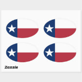 Sticker Ovale Drapeau Texas Rouge Blanc Bleu (Feuille)