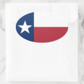Sticker Ovale Drapeau Texas Rouge Blanc Bleu (Sac)
