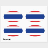 Sticker Ovale Drapeau Thaïlande (Feuille)