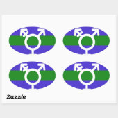 STICKER OVALE DRAPEAU TRIGENDER ET SYMBOLE (Feuille)