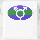 STICKER OVALE DRAPEAU TRIGENDER ET SYMBOLE (Sac)