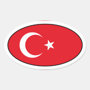Sticker ovale Drapeau Turquie
