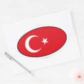 Sticker ovale Drapeau Turquie (Enveloppe)