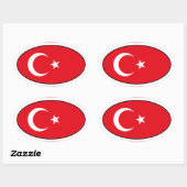 Sticker ovale Drapeau Turquie (Feuille)