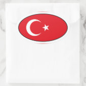 Sticker ovale Drapeau Turquie (Sac)