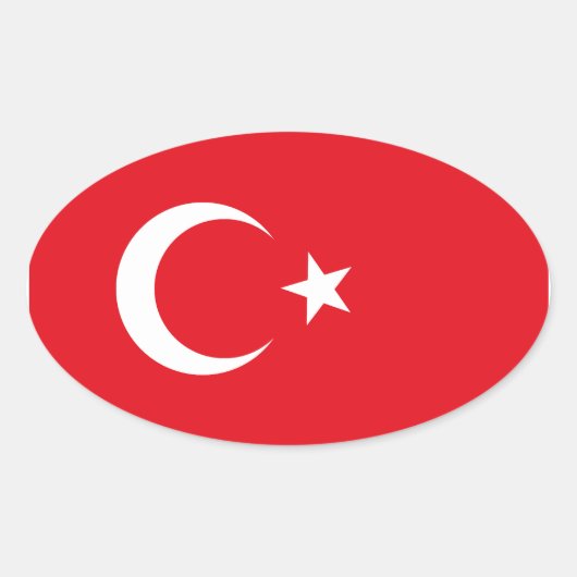 Sticker ovale Drapeau Turquie (Devant)