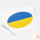 Sticker Ovale Drapeau Ukraine/Ukraine (Enveloppe)