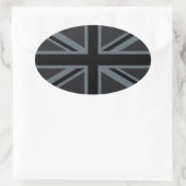 Sticker Ovale Drapeau Union Jack noir (Sac)