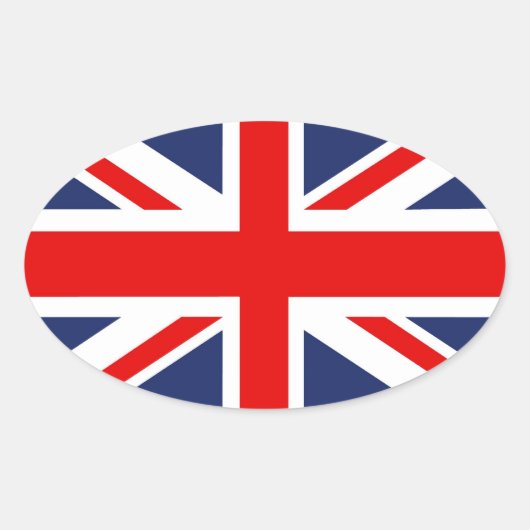 Sticker Ovale Drapeau Union Jack - Royaume-Uni (Devant)