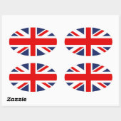 Sticker Ovale Drapeau Union Jack - Royaume-Uni (Feuille)