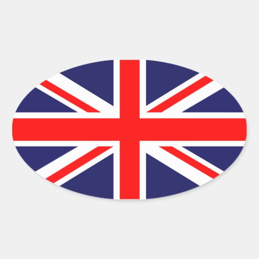 Sticker Ovale Drapeau Union Jack - UK (Devant)