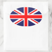 Sticker Ovale Drapeau Union Jack - UK (Sac)