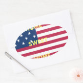 Sticker Ovale Drapeau USA "Home Sweet Home" Art Imprimer (Enveloppe)