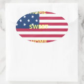 Sticker Ovale Drapeau USA "Home Sweet Home" Art Imprimer (Sac)