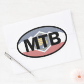 Sticker Ovale Drapeau Utah Mountain Vélo Oval (Enveloppe)