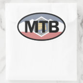 Sticker Ovale Drapeau Utah Mountain Vélo Oval (Sac)