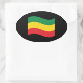 Sticker Ovale Drapeau vert, or (jaune) et rouge (Sac)