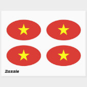 Sticker Ovale Drapeau vietnamien (Feuille)