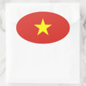 Sticker Ovale Drapeau vietnamien (Sac)
