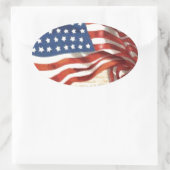Sticker Ovale Drapeau vintage (Sac)