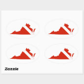 Sticker Ovale Drapeau Virginia State Dive (Feuille)