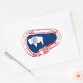 Sticker Ovale Drapeau Wyoming Escalade Carabiner (Enveloppe)