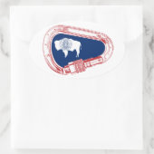 Sticker Ovale Drapeau Wyoming Escalade Carabiner (Sac)