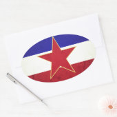 Sticker Ovale Drapeau Yougoslavie (Enveloppe)