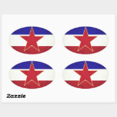 Sticker Ovale Drapeau Yougoslavie (Feuille)