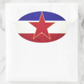 Sticker Ovale Drapeau Yougoslavie (Sac)
