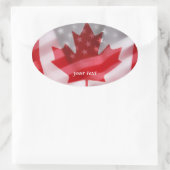 Sticker Ovale Drapeaux américains et canadiens (Sac)