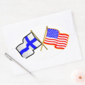 Sticker Ovale Drapeaux américains finlandais (Enveloppe)