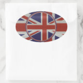 Sticker Ovale Drapeaux de prise d'union à effet métallique (Sac)