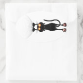 Sticker Ovale Drôle Accrocher sur le chat (Sac)