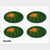 Sticker Ovale Drôle Araignée d'Halloween (Feuille)