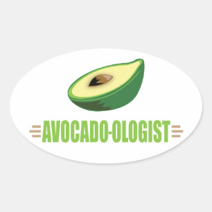 Sticker Ovale Drôle Avocado