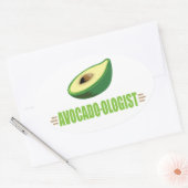 Sticker Ovale Drôle Avocado (Enveloppe)