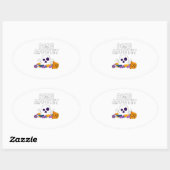 Sticker Ovale Drôle Chef Pun Bone Appetit Halloween Candy (Feuille)