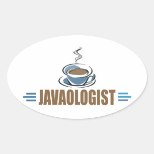 Sticker Ovale Drôle de café
