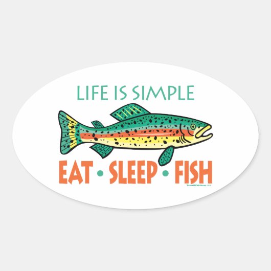 Sticker Ovale Drôle de pêche de dire (Devant)
