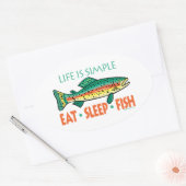 Sticker Ovale Drôle de pêche de dire (Enveloppe)