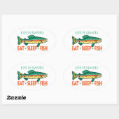 Sticker Ovale Drôle de pêche de dire (Feuille)