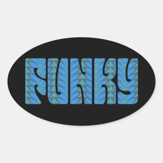 Sticker Ovale Drôle (en bleu) (Devant)