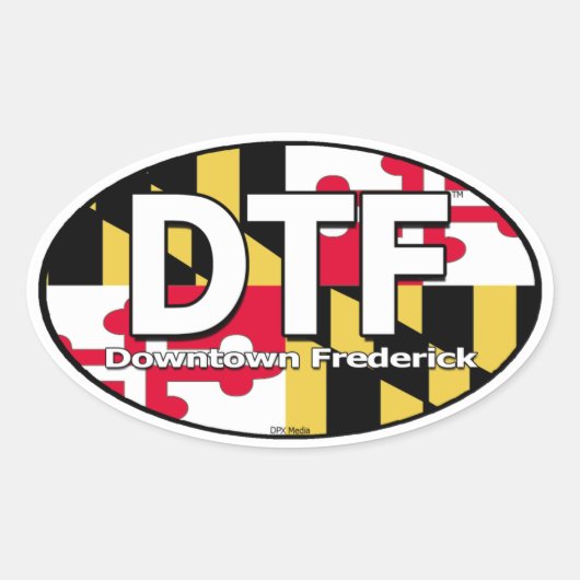 Sticker Ovale DTF Maryland Drapeau (Devant)