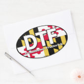 Sticker Ovale DTF Maryland Drapeau (Enveloppe)