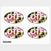 Sticker Ovale DTF Maryland Drapeau (Feuille)